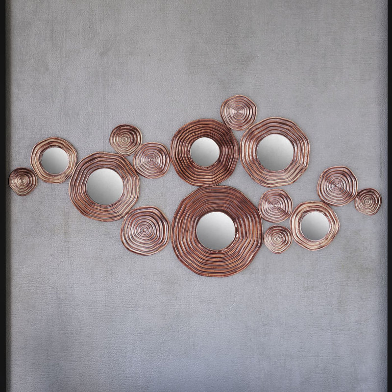 Bloomsbury Market Circle Metal and Mirror Cluster Wall Decor & Reviews